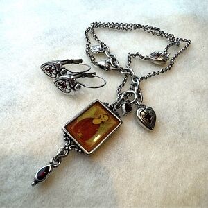 Brighton Inner Power & Healing Guardian Angel Silver Necklace & Earring Set